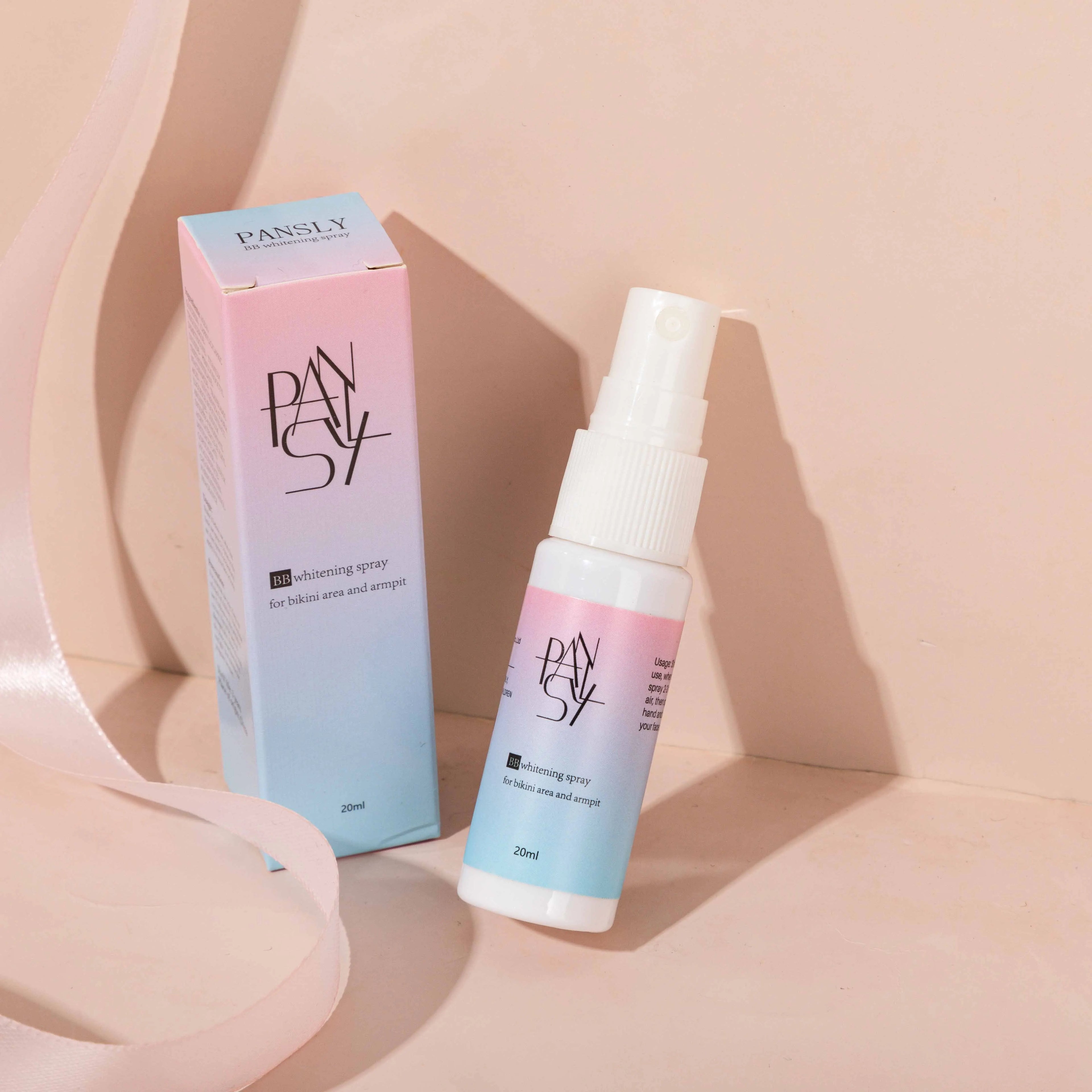 Private Label PANSLY BB Whitening Spray 20ml Antiperspirant Blackhead Removal Dead Sea Salt Green Tea for Armpit Skin Whitening