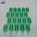 3D Wall Mosaic Tiles for Out Side Green Leaf Shape Premium Glazed 3d Relief Pattern Porcelain Mosaic Ceramic Mosaic Art Tiles