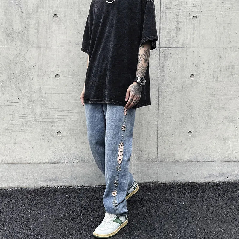 OEM FOG Private Blue Brand Drop Shipping Stock  Stone Denim Men Jeans
