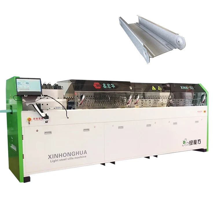 Automatic Light Gauge Prefabricated Steel Structure Framing Machine PLC Motor Gear for Cold Formed Buildings Homes Construction