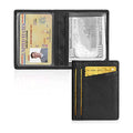 Luxury Handmade Custom Logo RFID Protection Polyester Lining Genuine Leather ID Credit Card Holder Wallet Short Bifold Wallet