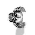No-Fade Chunky Silver Men's Bracelet Jewelry Stainless Steel Skull Cuff Bracelet Bangle for Man