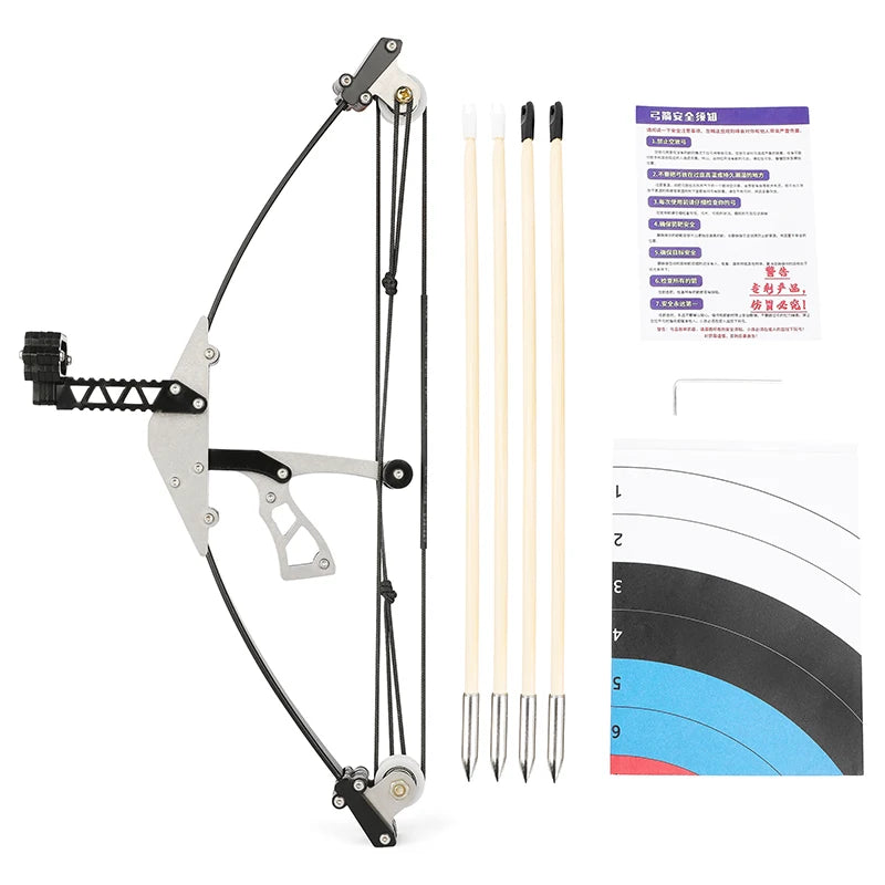 Mini Bow Hunting Slingshot Stainless Steel Bow Short Axis Triangle Bow Archery Powerful Creative Toy Outdoor Sports Archery