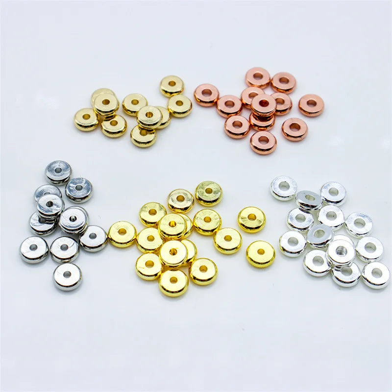 14K 18K Gold Plated Filled Findings Flat Round Disc Heishi Spacers Bali Beads for Jewelry Making