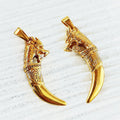 18k Gold Stainless Steel Gun Spearhead Charm Men Jesus Piece Jewelry Crucifix Virgin Mary Guadalupe Charm Wolf Tooth Pendant