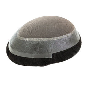HAIR NATURE - Wholesale Durable Mono PU Men Toupee Indian Human Hair 9 Size Wigs for Bald Men