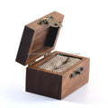 Natural Walnut Wood Ring Box Wooden Ring Boxes Personalized Engraved Wedding Ring Holder for Engagement or Jewelry Storage