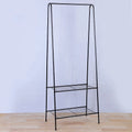 Two-Tier Shelf Clothes Organizer Clothes Drying Rack Multi-function Triangle Coat Rack Garment Rack with Removable Wheels