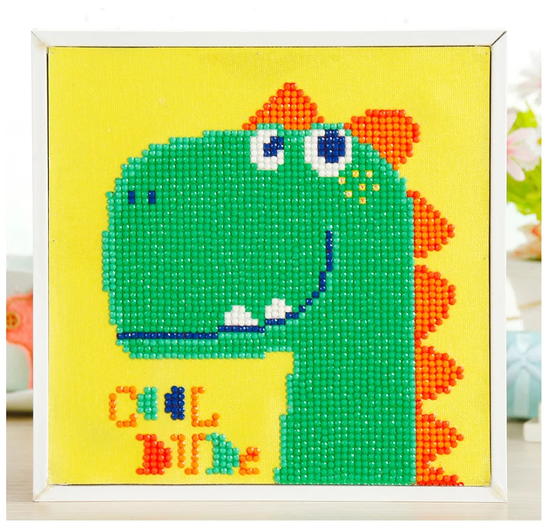 Vancy Arts DIY Handmade Dinosaur Children Diamond Painting With Frame 5D Cartoon Series for Kids