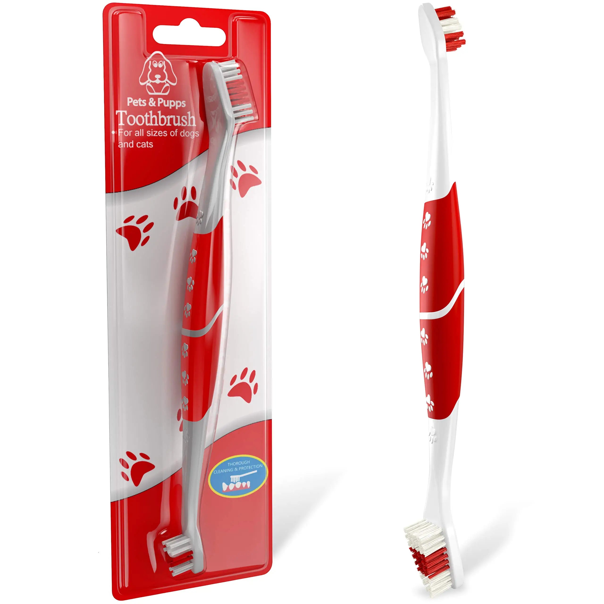 Wholesale Dual Head Dog Toothbrush Soft Silicone Bristles Easy Teeth Cleaning Dental Care for Dogs Cats Non-Slip Pet Tool