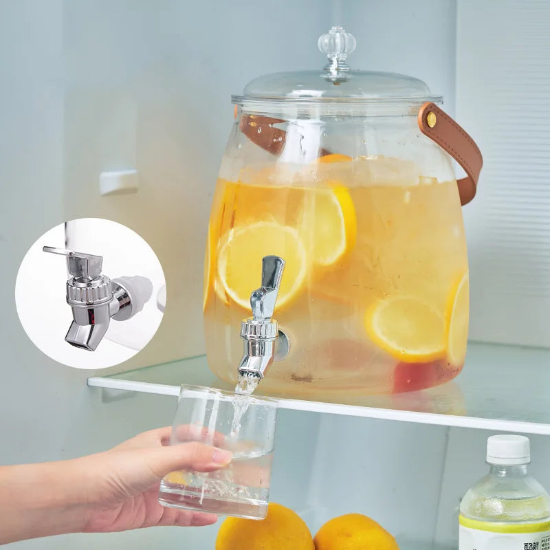 2024 Hot Sale Multi-size Transparent Cold Kettle with Water Tap Portable Beverage Pot with Handle