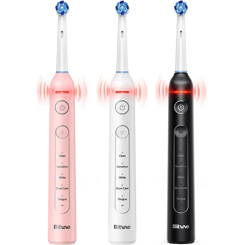 Bitvae BV R2 Oral Care Smart Timer Rotary Electric Toothbrush with 8 Heads