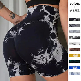 42 Colors Women Seamless Scrunch Butt Biker Shorts Compression Gym Short Athletic Booty Marble Tie Dye Legging Shorts
