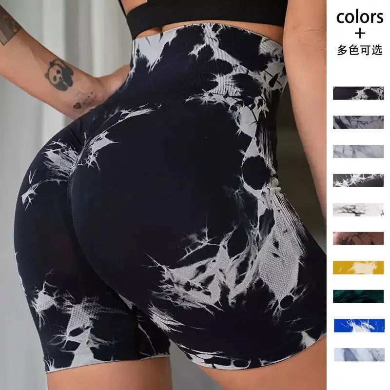 42 Colors Women Seamless Scrunch Butt Biker Shorts Compression Gym Short Athletic Booty Marble Tie Dye Legging Shorts