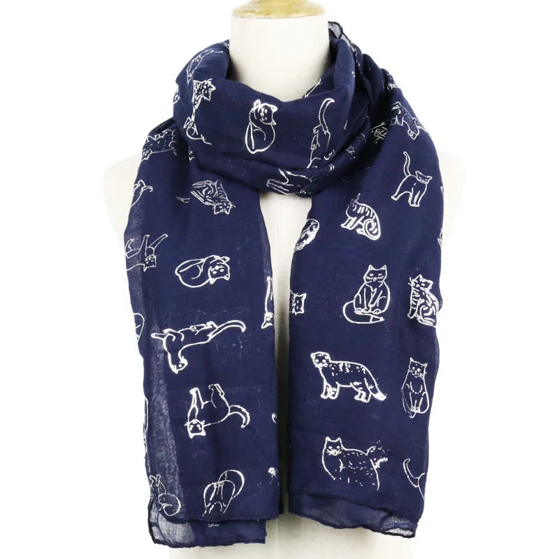 Women Foil Beach Scarves Wraps for Ladies Shiny Glitter Stole Shawl Metallic Foil Gold Cat Scarf Long Shawl Polyester Neck Scarf