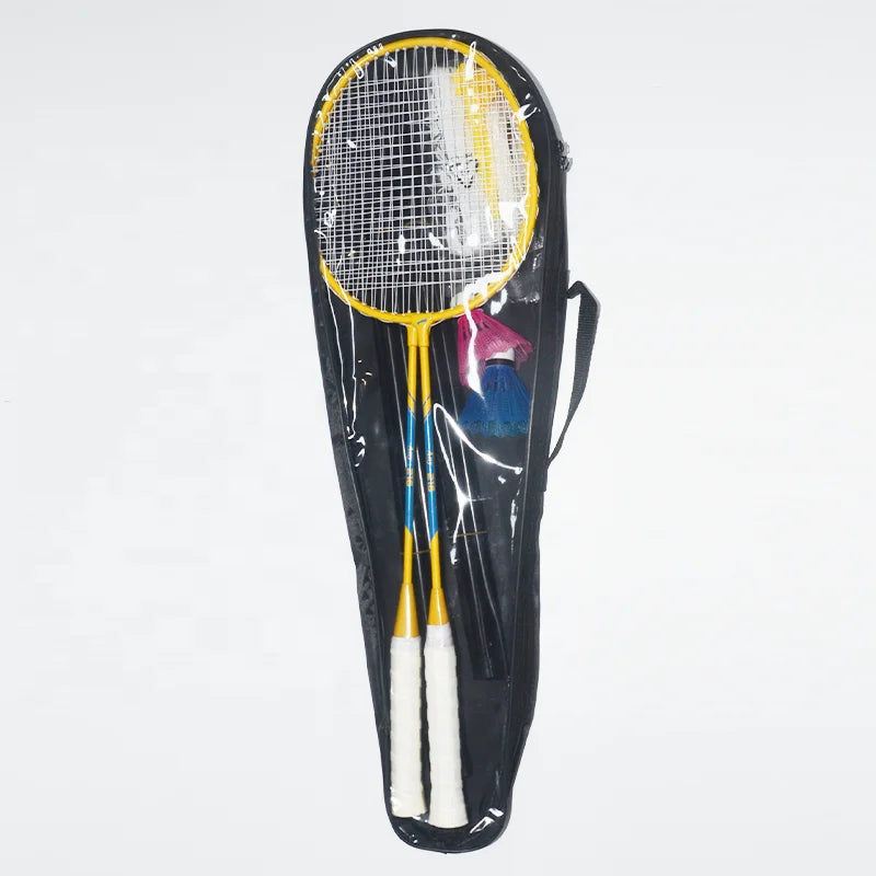 Complete Portable Badminton Set with Iron Alloy Racket & Non-Nylon Shuttlecock Non-Nylon Shuttlecock Portable Badminton Net
