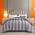100% Polyester Quilted Comforter Soft Printed Square Pattern Available King Queen Sizes Double Bedding