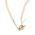 Simple Stainless Steel 18k Gold Plated OT Buckle Pearl Necklace Design Versatile Jewelry YF6073