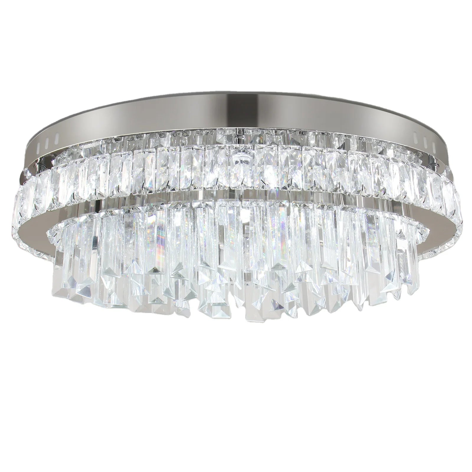 19.6'' Modern Nordic Style K9 Crystal LED Chandelier Cool White Flush Mount Ceiling Lighting for Dining and Living Room