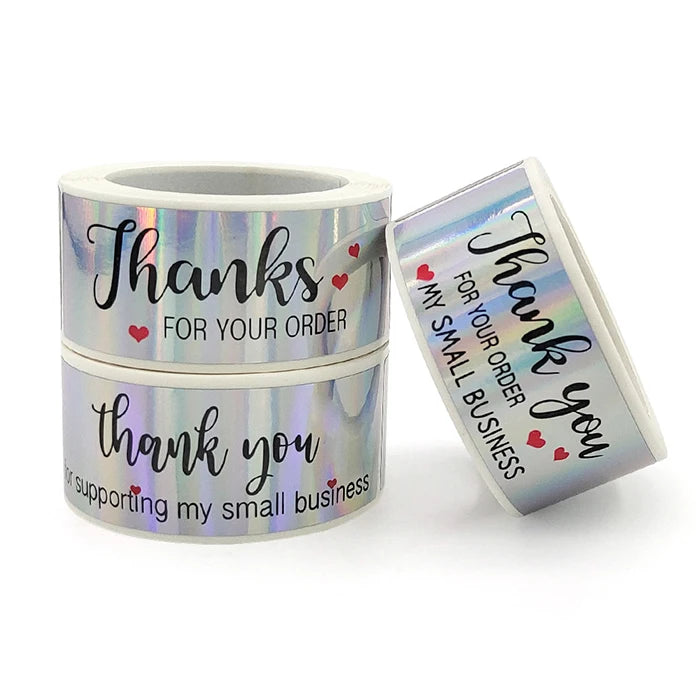 Thank You for Supporting My Small Business Package Decorative Vinyl Waterproof Holographic Laser Stickers