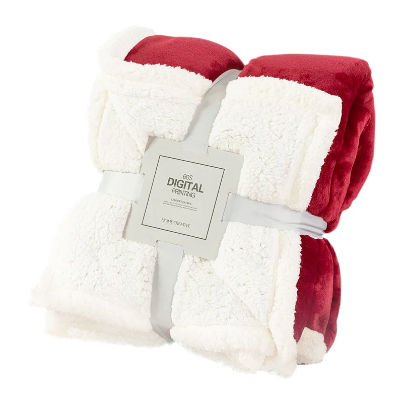 OEM Fashionable Double-Sided Sherpa Flannel Fleece Soft Warm Thickening Woolen Polyester for Winter Bed Fleece Blankets