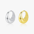 Party Holiday Ear Buckles for Women Fine Jewelry 1PCS 925 Sterling Silver Smooth Sparkling Liquid Metal Design Hoop Earrings