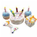 Wholesale Birthday Cake Squeaky Dog Toy with Soft Stuffing Pet Dog Puppy Plush Squeaker Toy