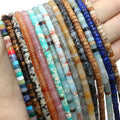 Various Natural Gemstone Spacer Beads 2x4mm Chakra Crystal Gemstone Agate Heishi Rondel Beads for DIY Jewelry Making