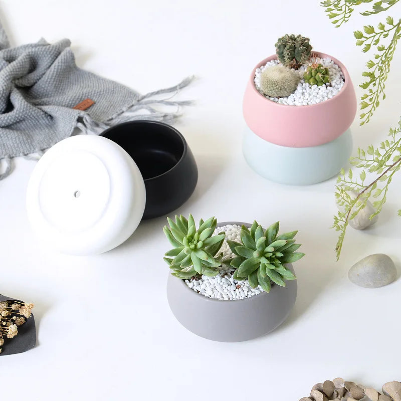 Medium Bonsai Basin Ceramic Indoor Plants Home Decorative Box Flower Beer Mug for Garden Frosted Indoor Home Decoration
