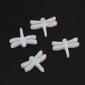 OP17 White Opal Stone Synthetic Dragonfly Opal Charm Cute Animal Shape Opal Beads for Jewelry Making