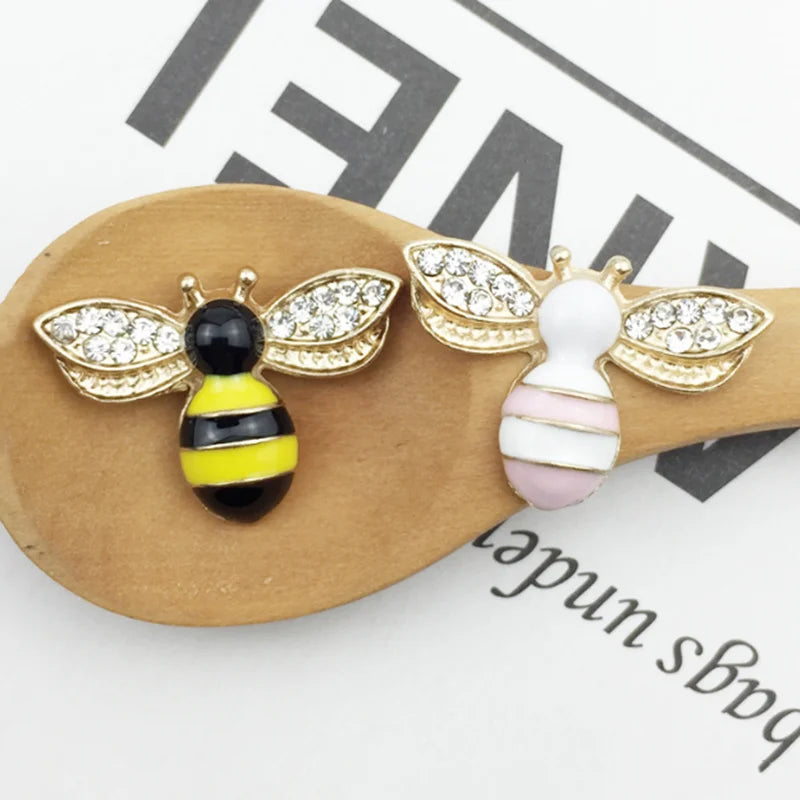 Wholesale Hot Selling Bee Charms Pendants Rhinestone Enamel Craft Embellishments Craftingfor DIY Handmade Crafts (multi)
