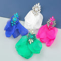 Jachon Fashion Alloy Diamond Colorful Lace Fabric Bohemia Earrings for Women's Jewelry Earrings