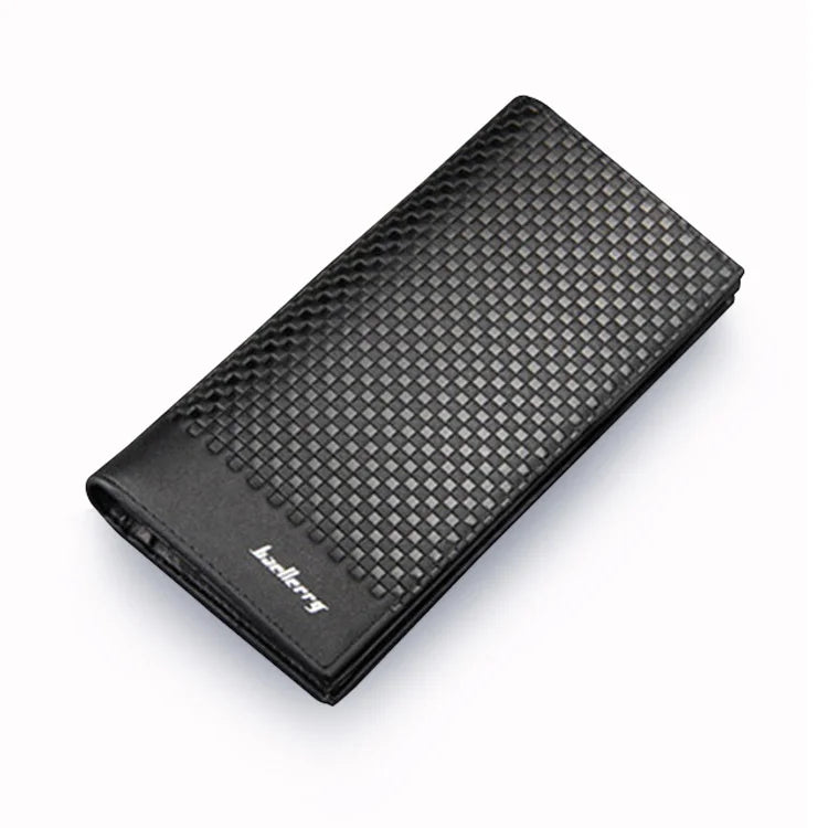 2025 Hot Selling Quality Leather Wallet for Men Woven Pattern Tri-fold Long Purses New Fashion Clutch Bag