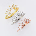 SS243 White Marquise CZ Diamonds Crown Shape Stacking Rings Women Jewelry Promise Rings for Girls
