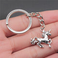WYSIWYG 22x23mm Zinc Alloy Vintage Antique Silver Plated Lucky Horse Key Chain Souvenirs Gift P1-ABD-C13443