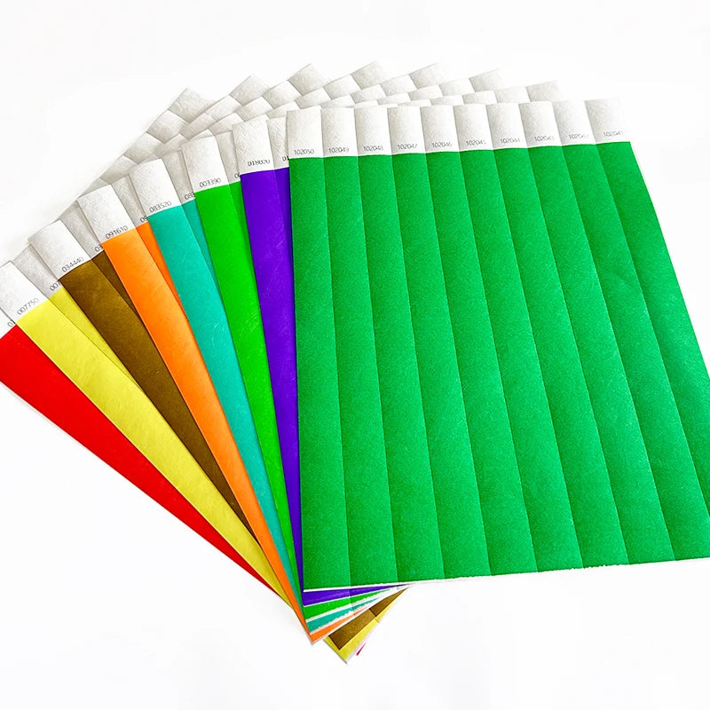 Free Sample Hot-selling Promotional Plain Color One Time Use Tyvek Wristbands for Events and Party