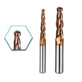 Customizable OEM Tungsten Carbide 2-Flute Spiral Tapered Ball Nose End Mill R0.5/R1/R1.25/R1.5 CNC Router Engraving Bit Altin