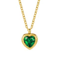 Dainty Fashion Women Cubic Zirconia Gold Plated Stainless Steel Cz Zircon Heart Shape Pendant Necklace Jewelry