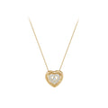 Latest 14K Gold Plated Stainless Steel Jewelry Gold Color Chain Double Layer Heart Zircon Pendant for Women Necklace P233408