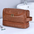 Custom Makeup Bag with Hanging Toiletry Bag Zipper Storage Pouch Soft Handle for Travel Waterproof PU Leather Cosmetic Bag