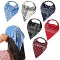 Women's Versatile Elastic Paisley Triangle Hair Wraps Bandana Outdoor Hair Accessory for Girls MegaBDM