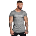 OEM/ODM Knitted Stripe T-shirt Men High Elastic Running Sport Short Sleeve Shirt Gym Fitness Bodybuilding Workout Quick Dry Tees