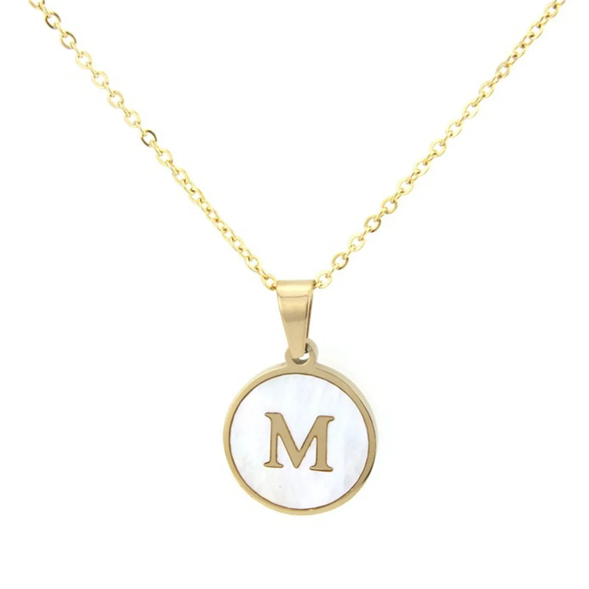 Fashion Stainless Steel Alphabet Initial Necklace A-Z Letter Pendant Chain Charm Jewelry Gift