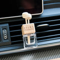 Luxury Empty Clear Glass Bottle 10ml Car Essential Oil Diffuser Fragrance Air Freshener Perfume Bottle with Square Wooden Lids
