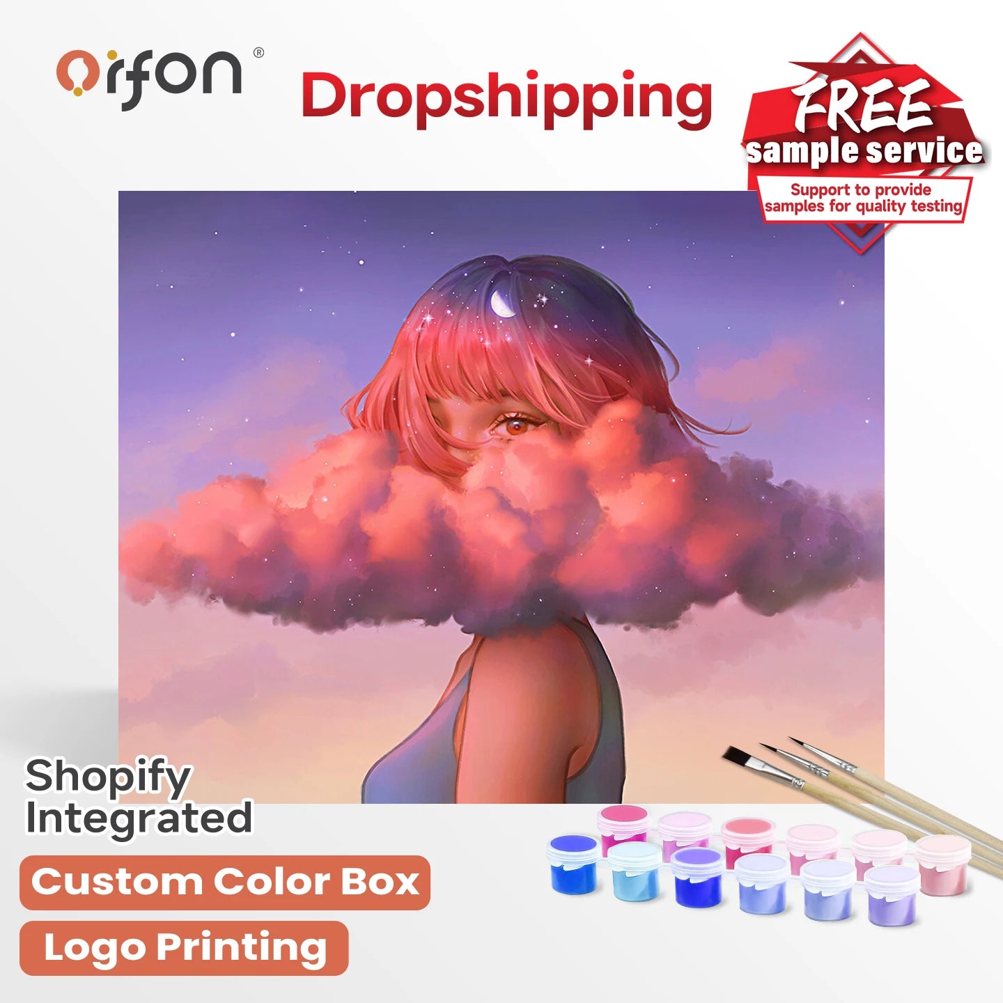 ORFON Brand DIY Painting by Numbers Hand-Painted Canvas Wall Decorative Art  Acrylic Oil Home Decoration Wholesale