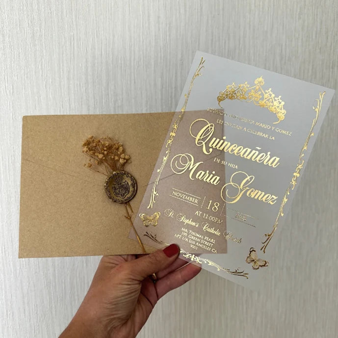 Customized Clear Acrylic Baptism Invitation Cards for a Bar Mitzvah