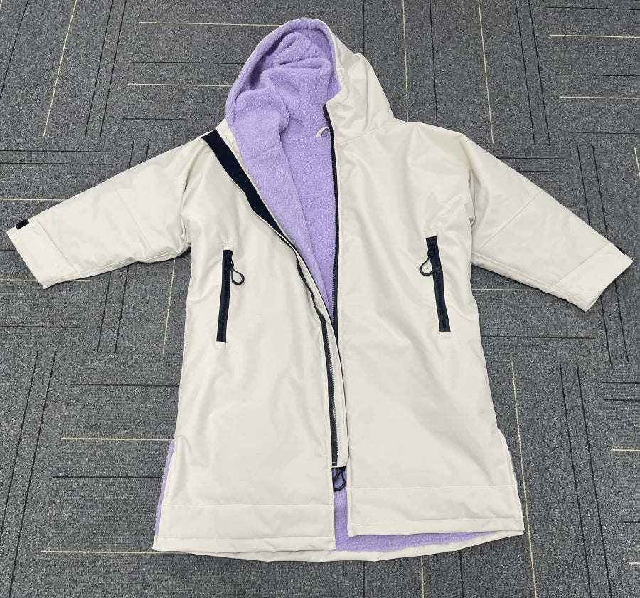 Unisex Waterproof Garment Long Outdoor Changing Robe Quick Drying Warm Swim Parka for Surfersswimmers
