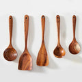 Guan Sen Hot Selling Product Wooden Spatula Teak Wood Utensils Hanging Kitchen Utensils