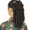 Synthetic Short Bow Wavy Wig Retro Curly Wig Fine Workmanship Ponytail Wig Hair Comb for Girls and Women