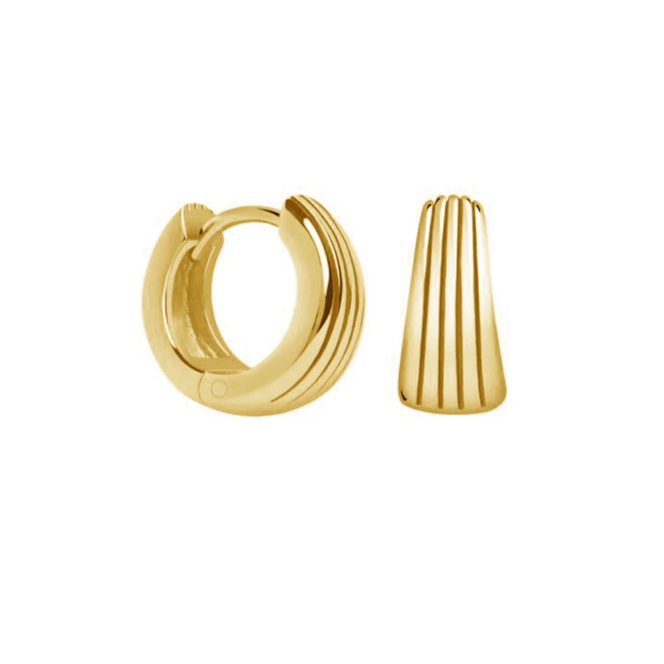 Minimalist Jewelry 925 Sterling Silver Radiant Textured Retro Style 18K Gold Plated Circle Hoop Earrings for Women Party